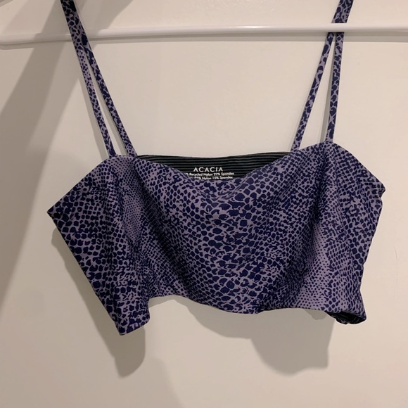 acacia swimwear Other - Acacia Rhodes Top in Purple Snake Skin